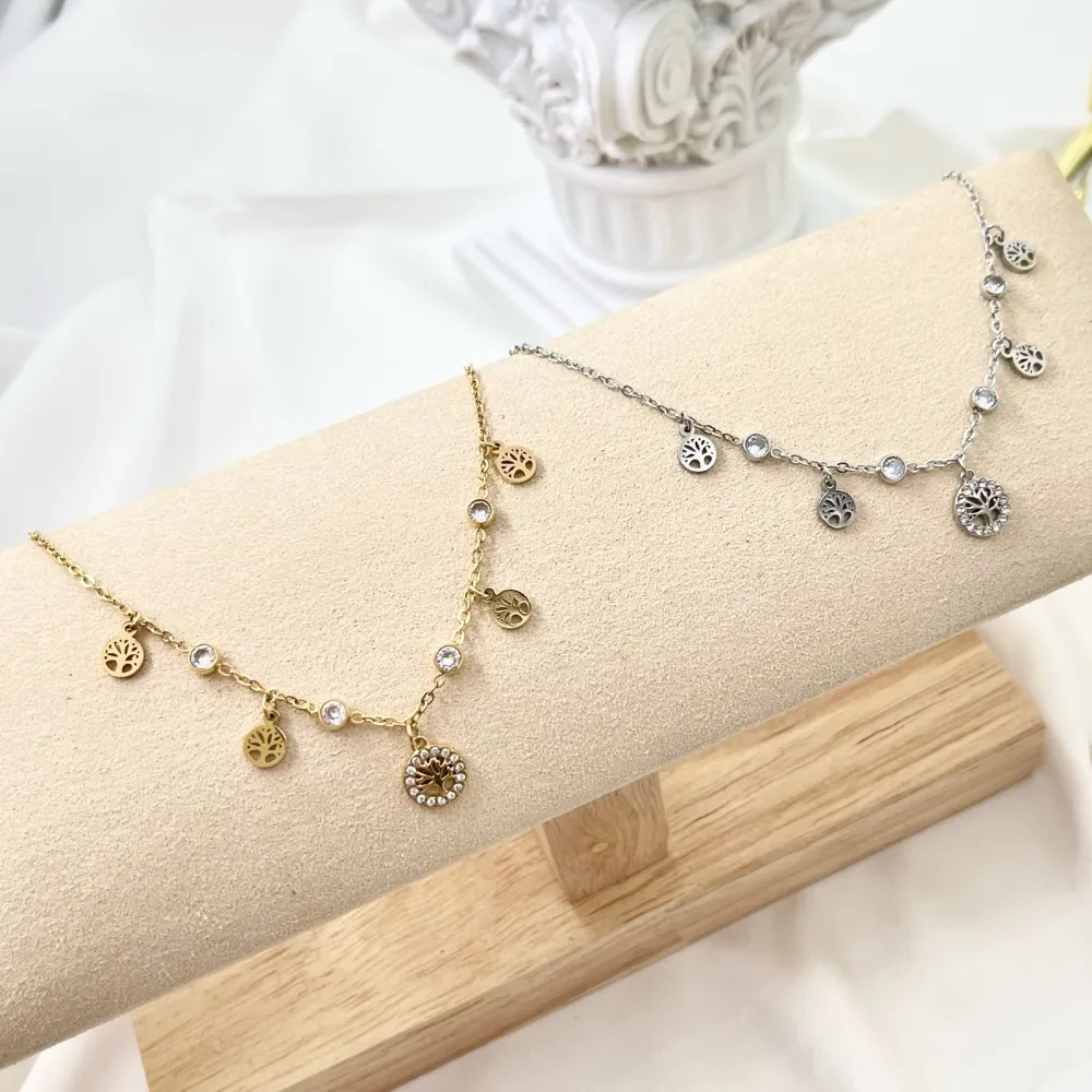 Albero della Vita -Bracciale in Acciaio con Chiusura - BAC-103-AA3477B (Oro Giallo)