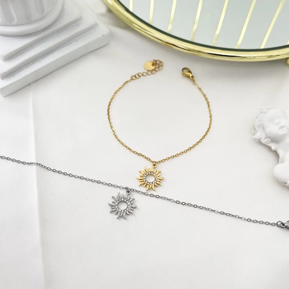 Sole-Bracciale in Acciaio con Chiusura - BAC-103-AA3483B (Oro Giallo)