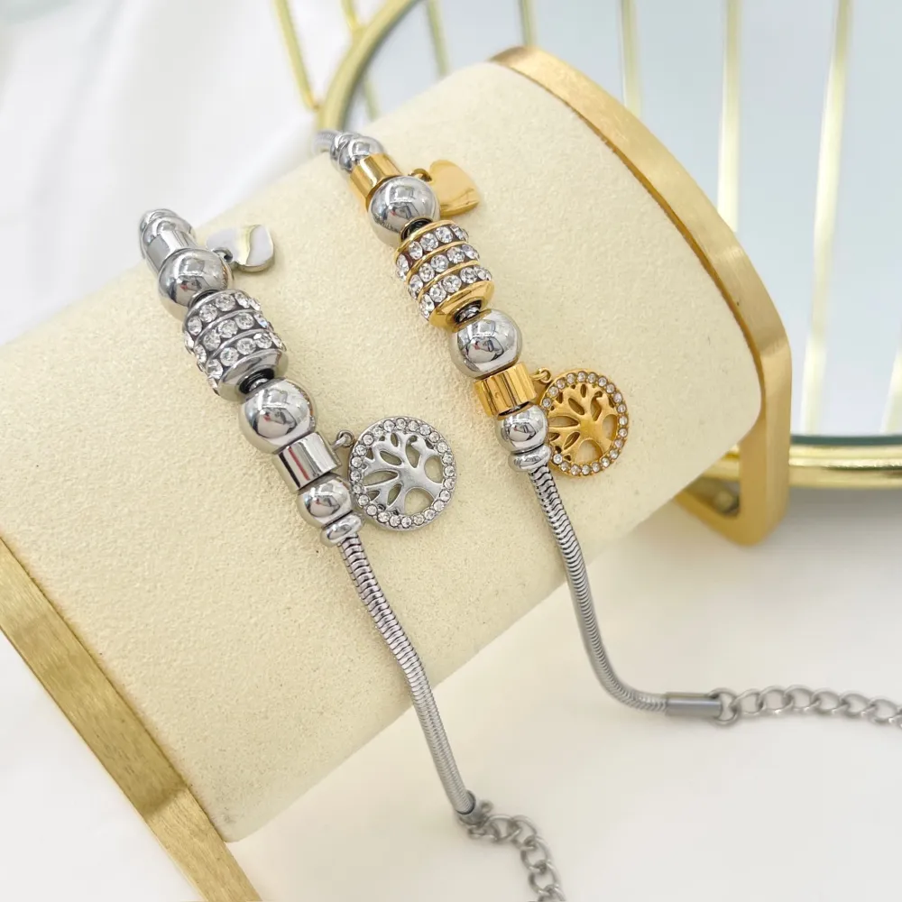 Charmes Albero della Vita-Bracciale in Acciaio - BAC-103-AA3636B (Argento)