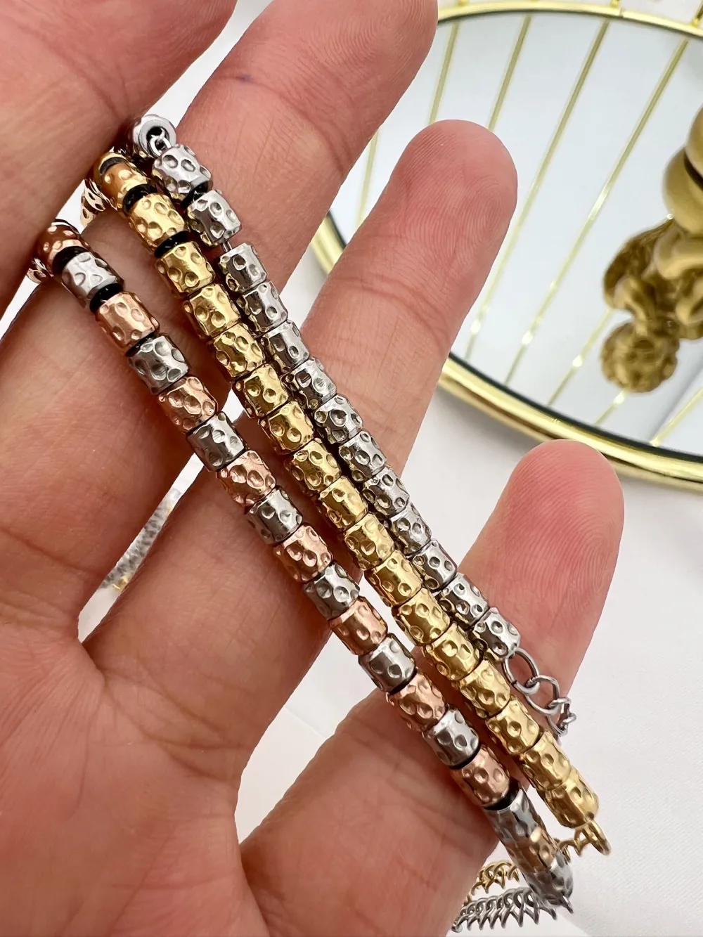 Catena Lavorata-Bracciale in Acciaio - BAC-103-AA3696B