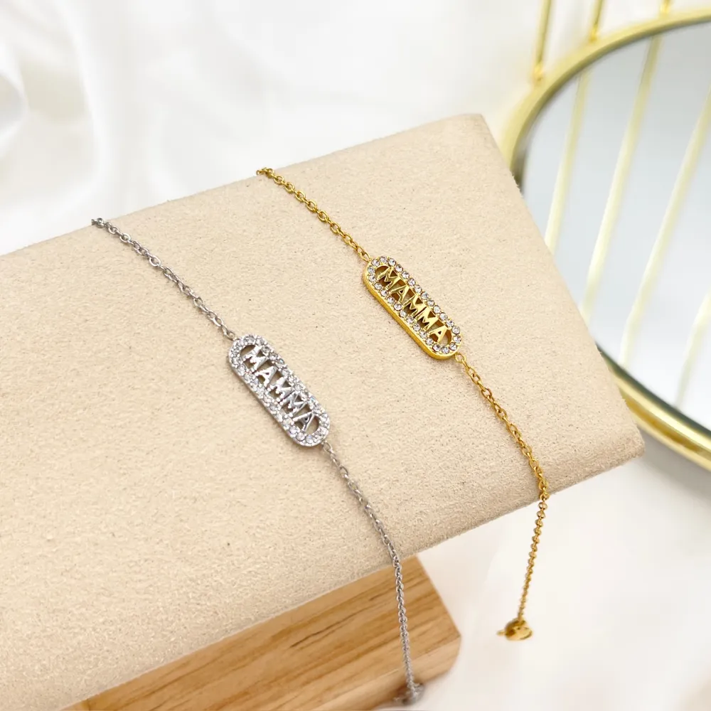 Mamma-Bracciale in Acciaio - BAC-103-AA4369N (Argento)