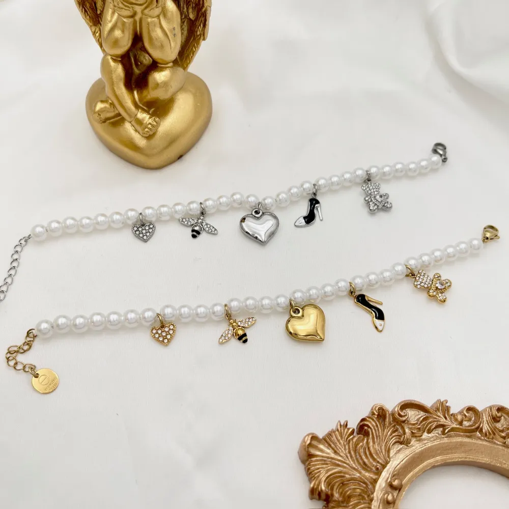 Cuore Ape Orsetto-Bracciale in Acciaio - BAC-103-AA5306B (Argento)