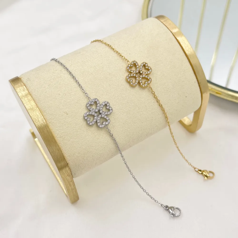 Quadrifoglio-Bracciale in Acciaio - BAC-103-AA5624B (Argento)