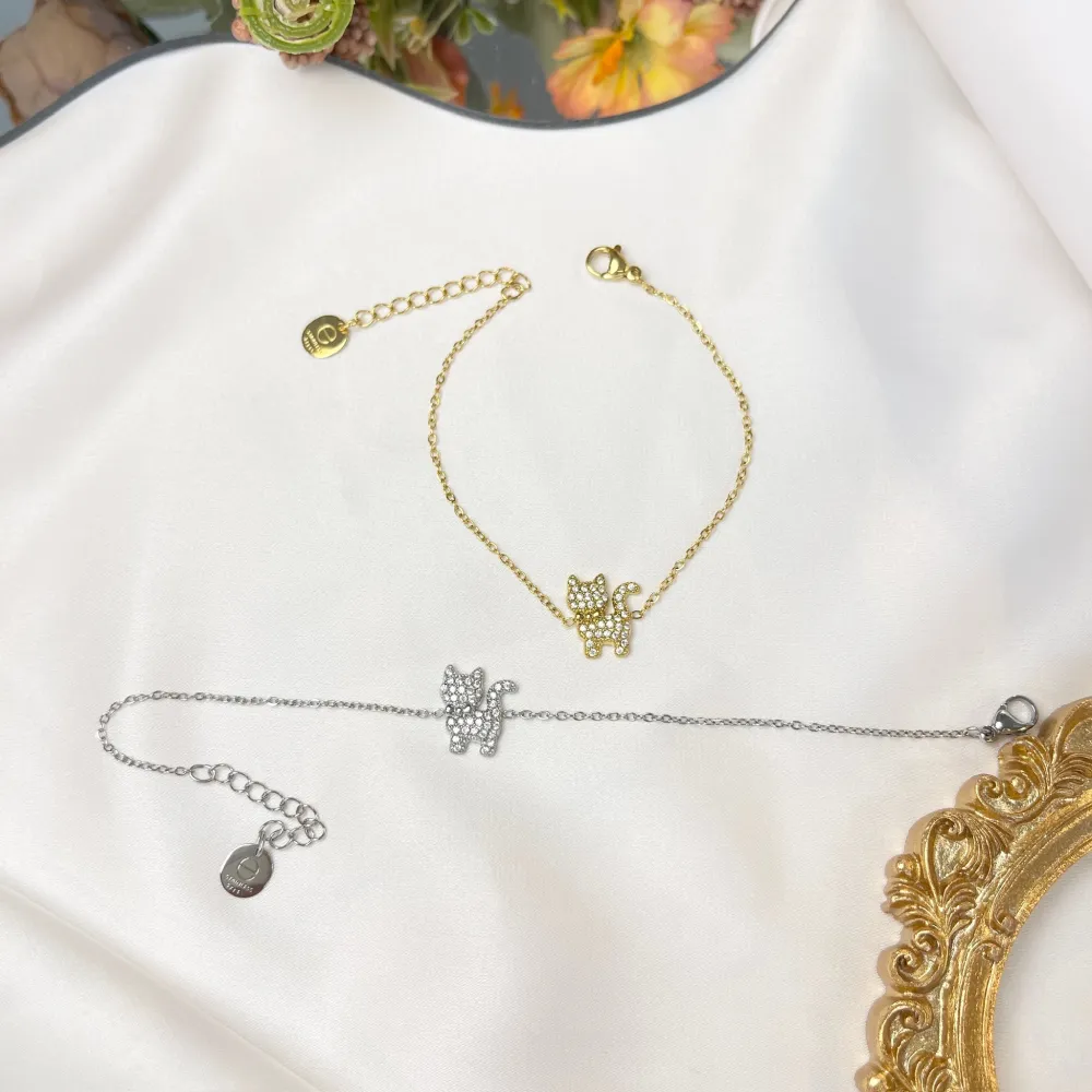 Gatto-Bracciale in Acciaio - BAC-103-AA5642B (Argento)