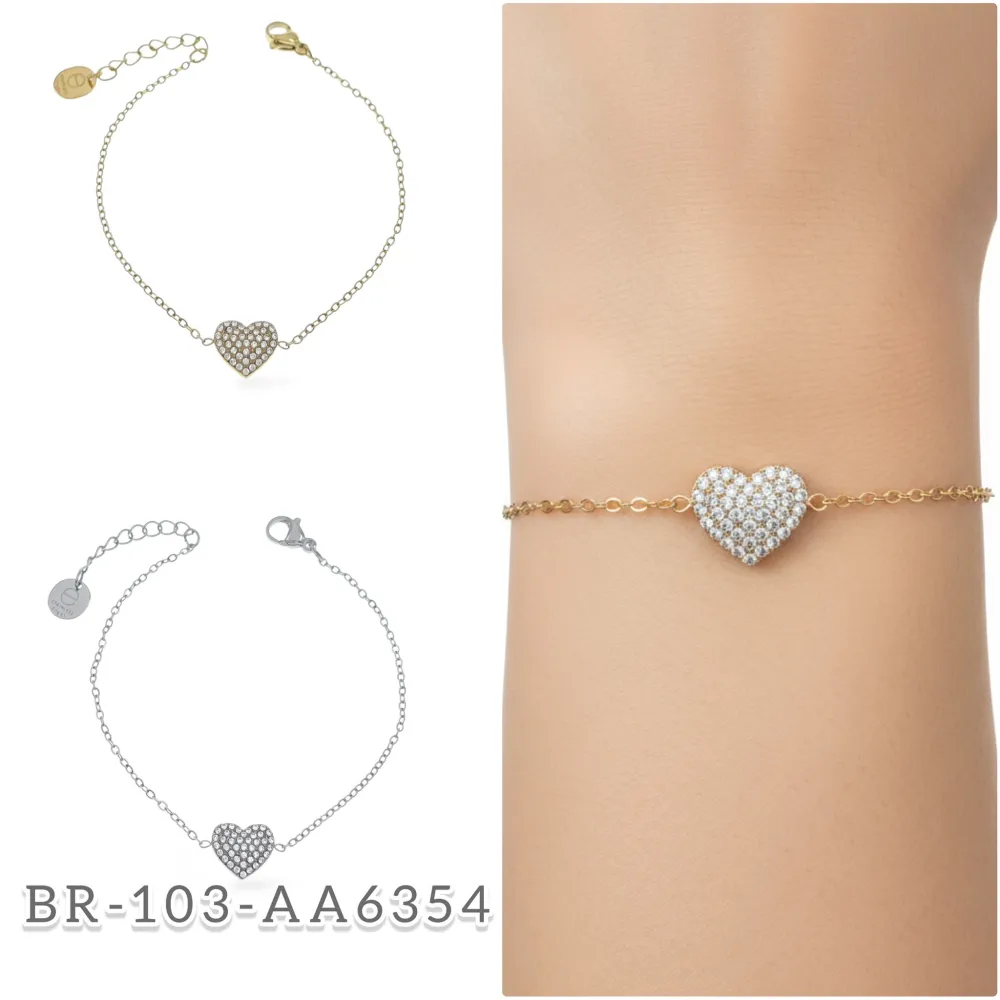 Cuore-Bracciale in Acciaio - BAC-103-AA6354B