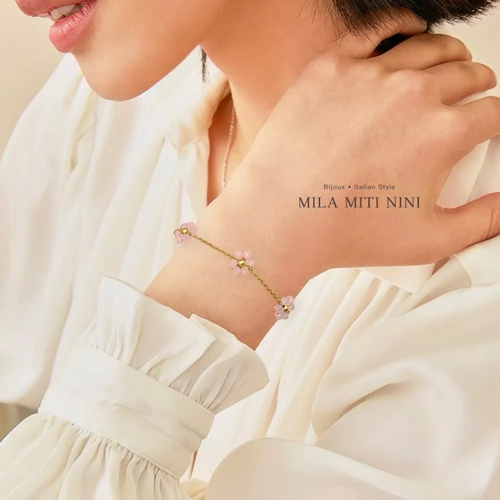 Fiore Margherita -Bracciale in Acciaio - BAC-103-AA66B (Viola)