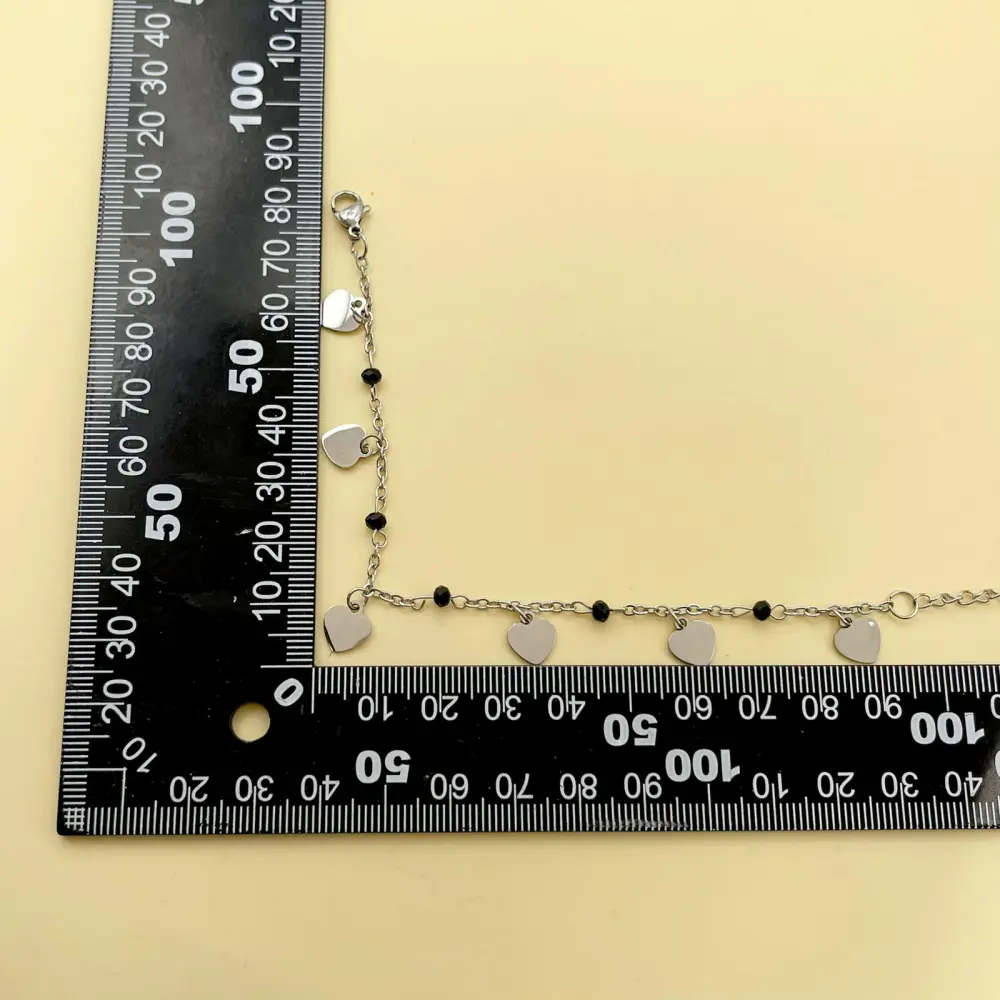 Cuore Cristalli-Bracciale in Acciaio con Chiusura - BAC-176-446A (Bianco/Oro Giallo)