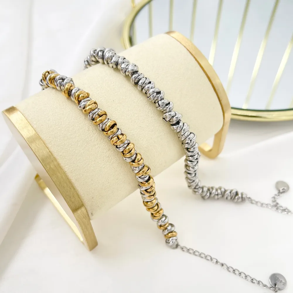 Anellini Intrecciato-Bracciale in Acciaio - BAC-208-221