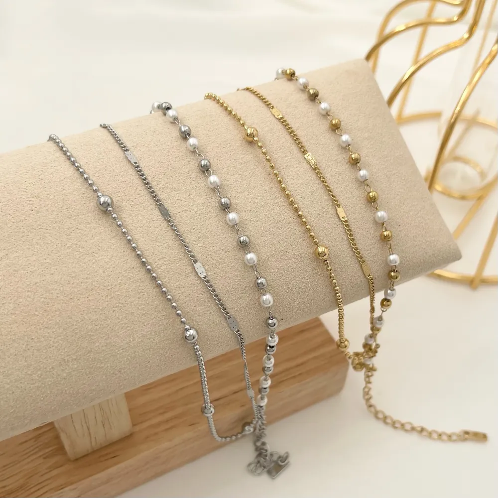 Tre fili -Bracciale in Acciaio - BAC-413-1268 (Oro Giallo)