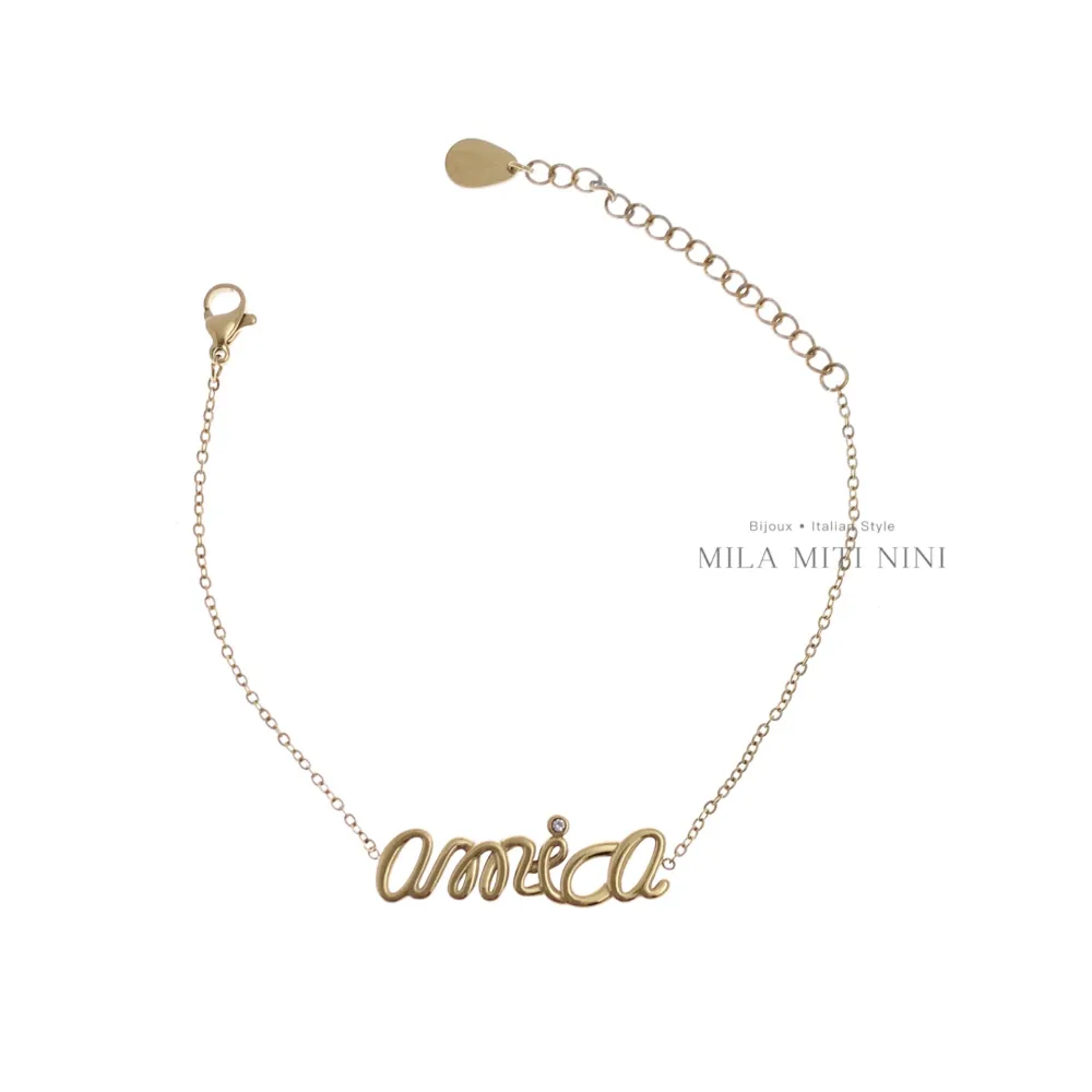 [BAC-413-1345] Amica-Bracciale in Acciaio con Chiusura - BAC-413-1345 (Argento)