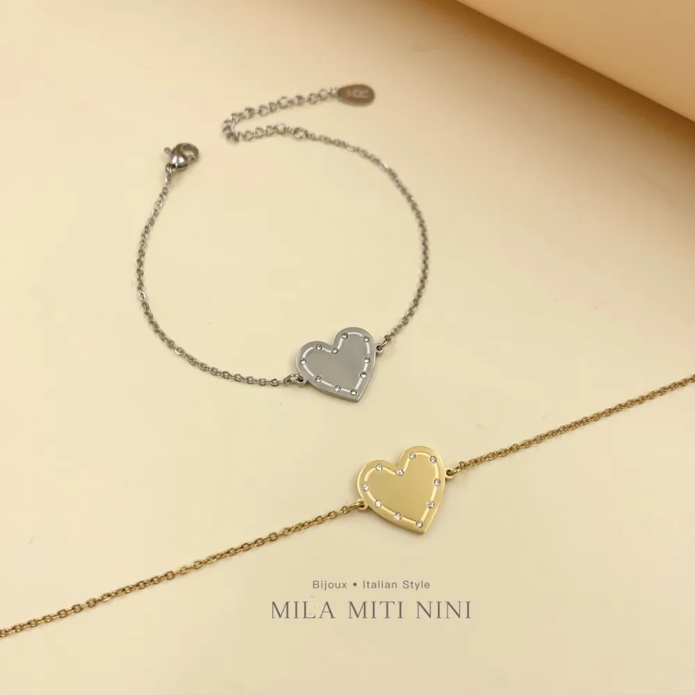 Cuore-Bracciale in Acciaio con Chiusura - BAC-413-1571
