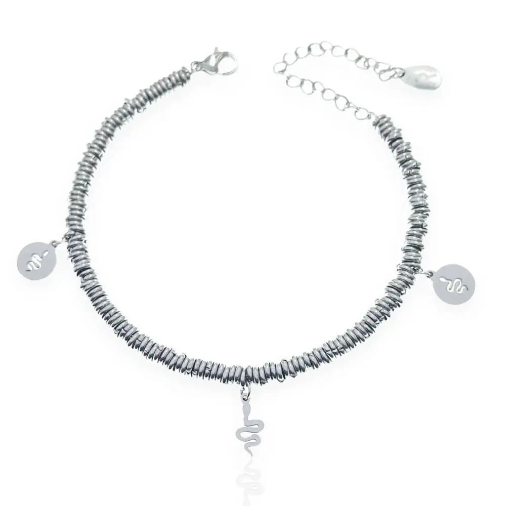 [BAC-413-1611] Serpente -Bracciale in Acciaio con Chiusura - BAC-413-1611