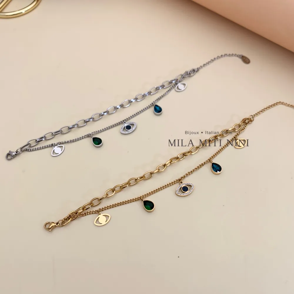 Occhio Lacrime-Bracciale in Acciaio con Chiusura - BAC-413-1637