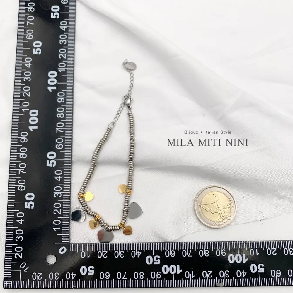 [BAC-413-1668A] Cuore-Bracciale in Acciaio con Chiusura - BAC-413-1668A (Argento)