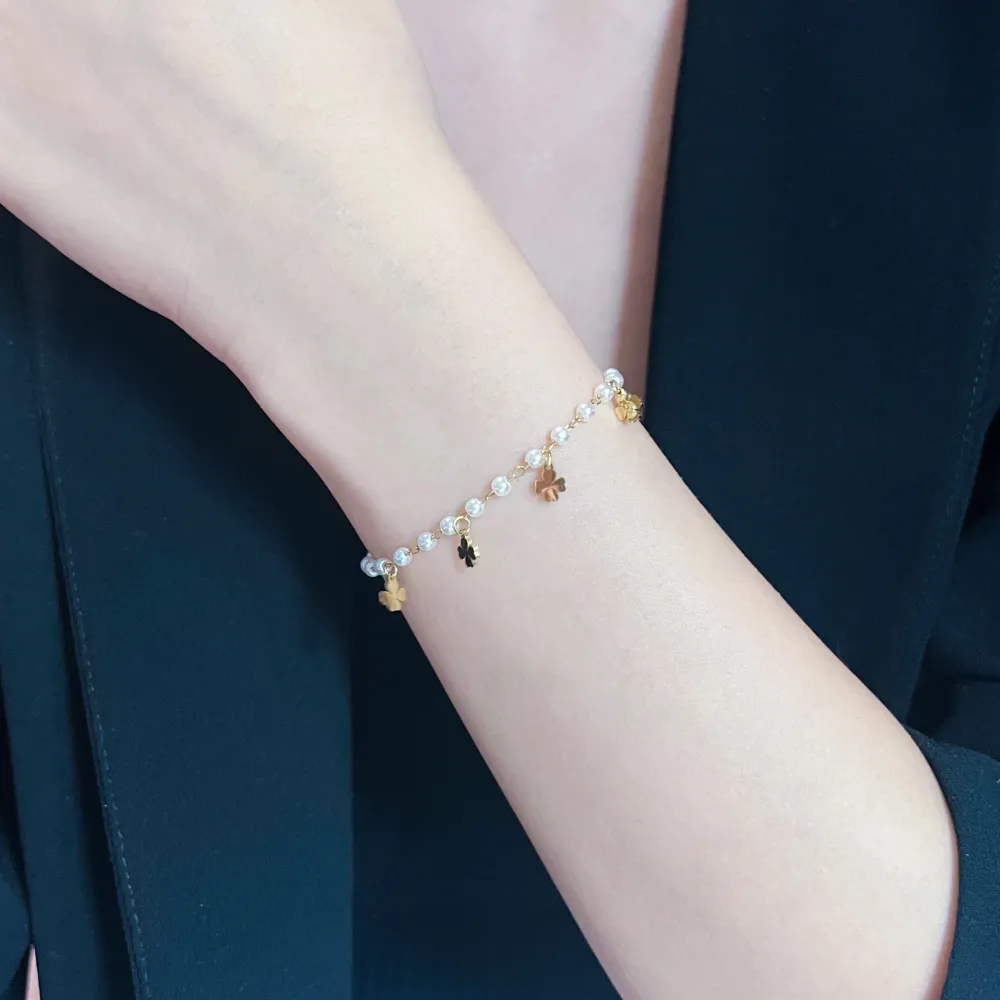 Perla Quadrifoglio-Bracciale in Acciaio con Chiusura - BAC-413-1703