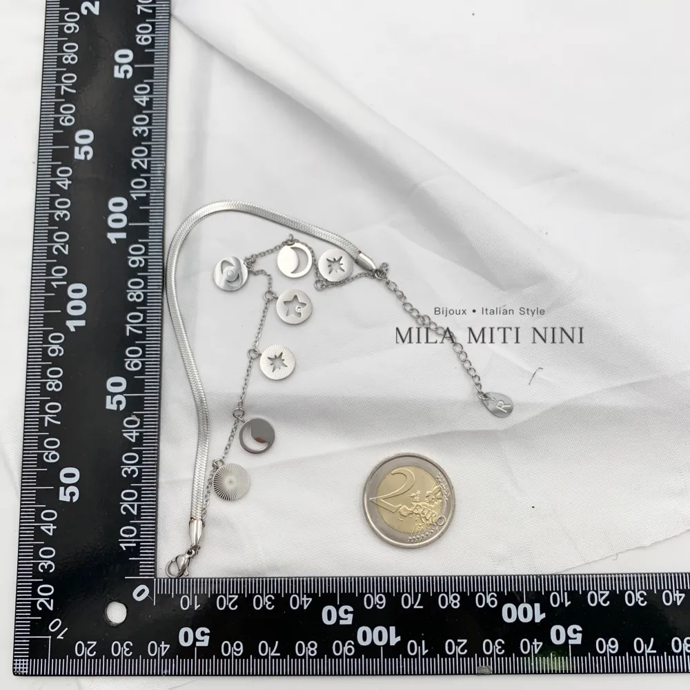 Doppio Stella Luna-Bracciale in Acciaio con Chiusura - BAC-413-1741