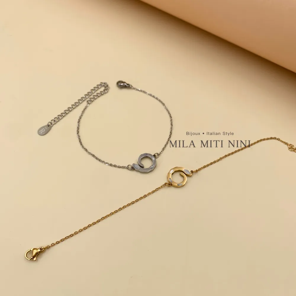 [BAC-413-1768] Serpente-Bracciale in Acciaio con Chiusura - BAC-413-1768 (Argento)