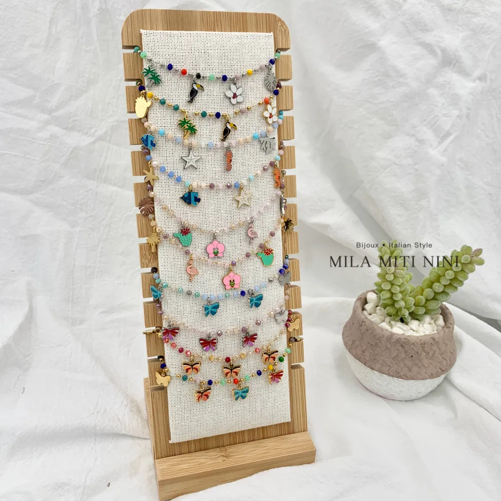 Farfalla Smaltata-Bracciale in Acciaio con Chiusura - BAC-413-1821 (Fucsia)