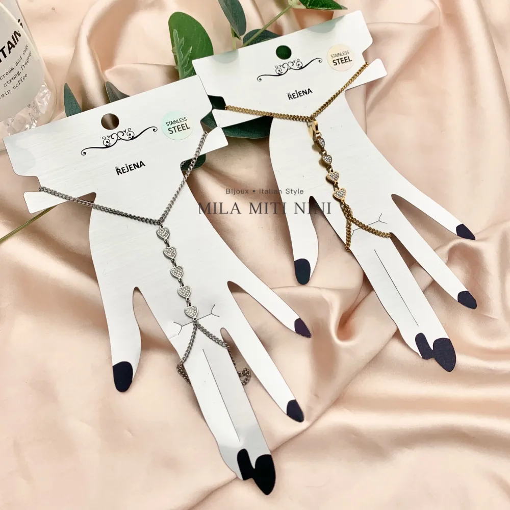 Cuore con Strass -Baciamano in Acciaio - BAC-413-1845 Modello J