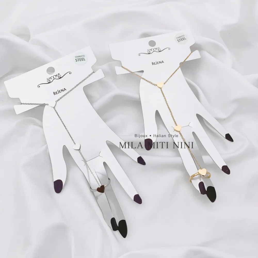 Cuore con Anello Regolabile-Baciamano in Acciaio - BAC-413-1875