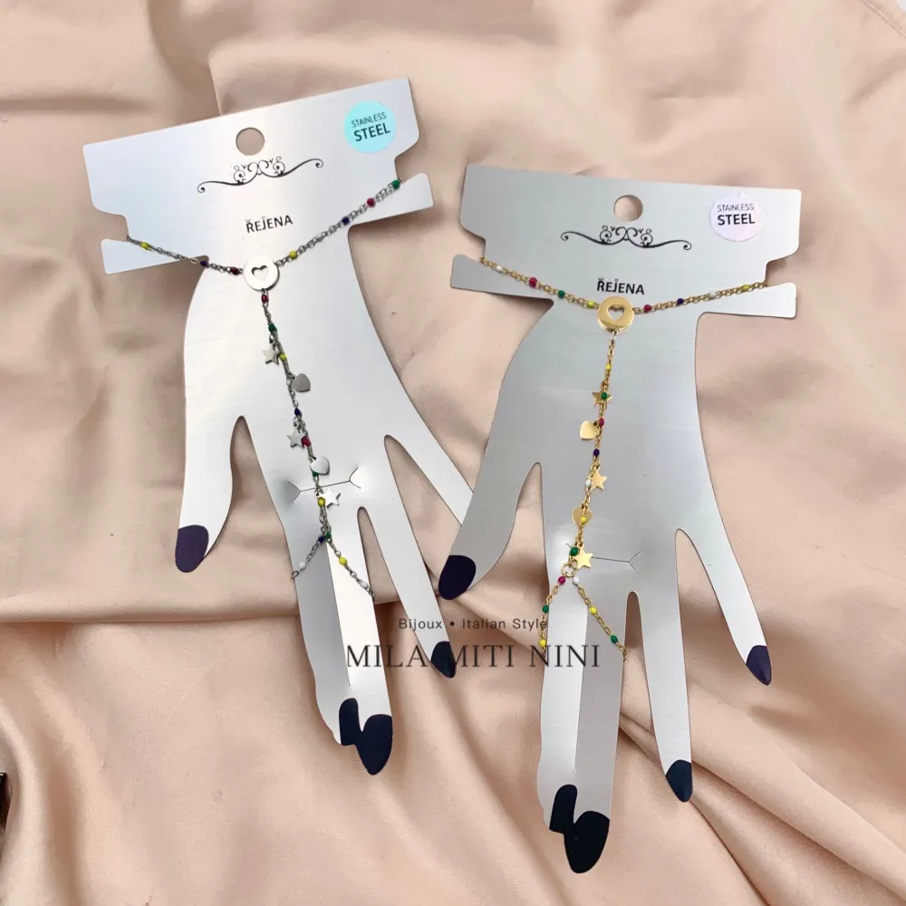 Pallina Smaltata con Cuore Stella-Baciamano in Acciaio - BAC-413-1895