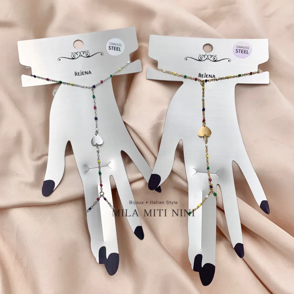 Pallina Smaltata con Cuore Stella-Baciamano in Acciaio - BAC-413-1896