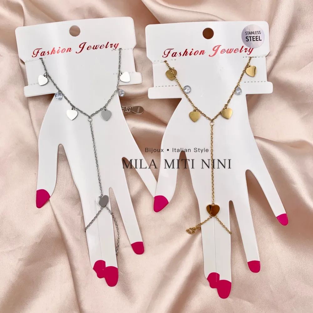 Cuore e Zirconia-Baciamano in Acciaio - BAC-413-1954