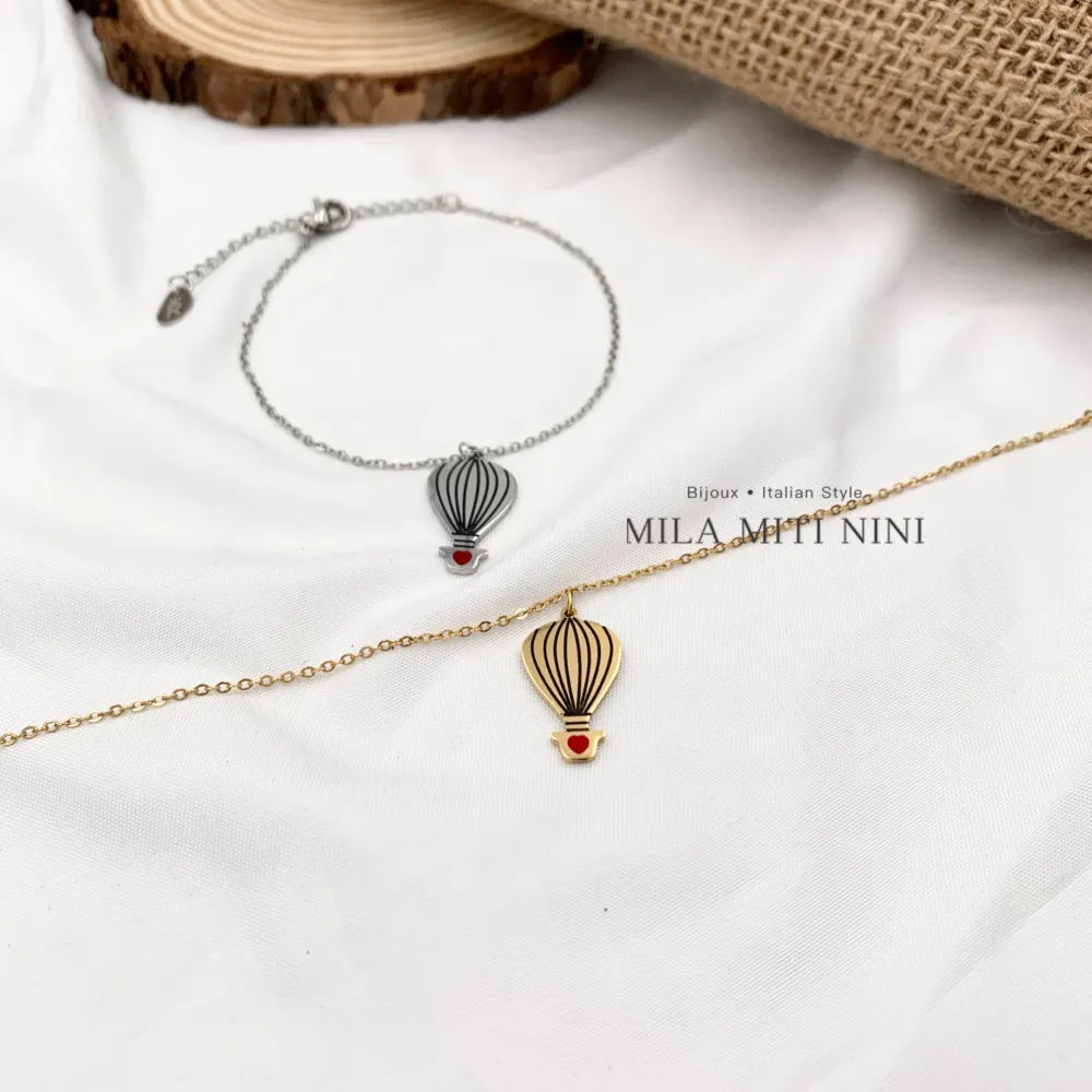 Mongolfiera-Bracciale in Acciaio con Chiusura - BAC-413-2263 (Argento)