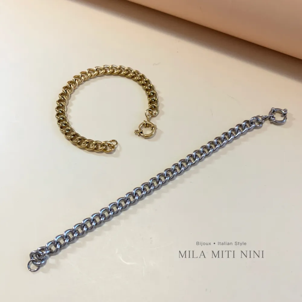 Groumette 8mm-Bracciale in Acciaio con Chiusura - BAC-413-2514