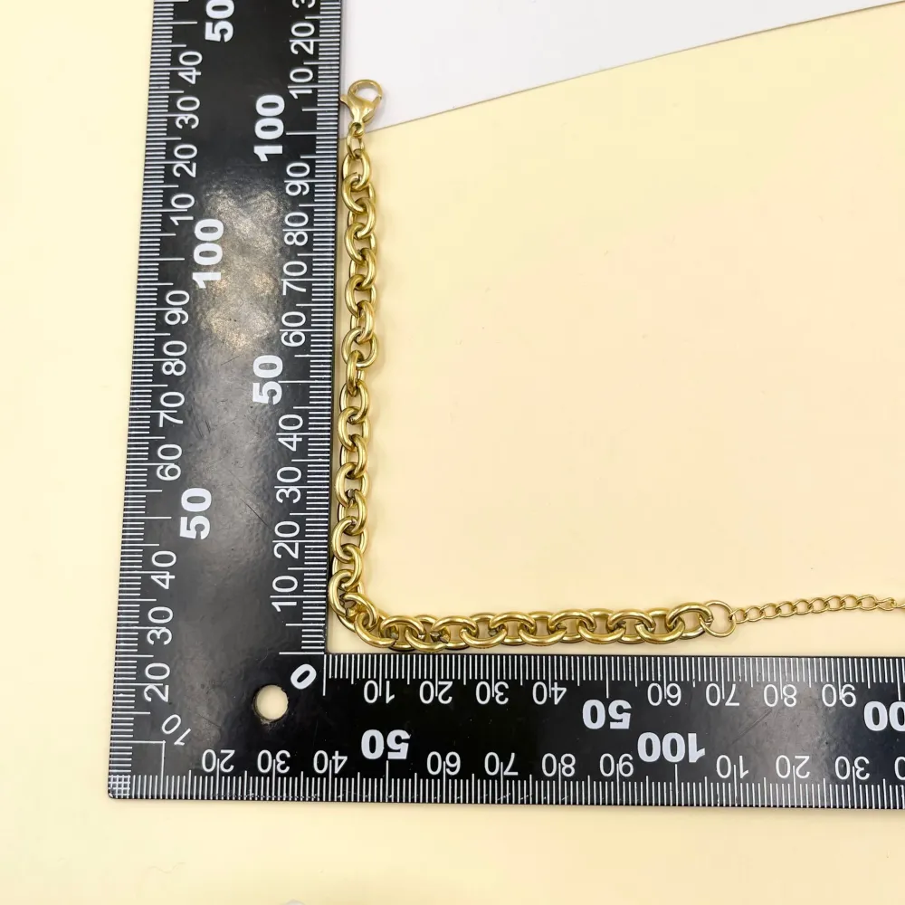 Catena-Bracciale in Acciaio con Chiusura - BAC-413-2715 (Argento)