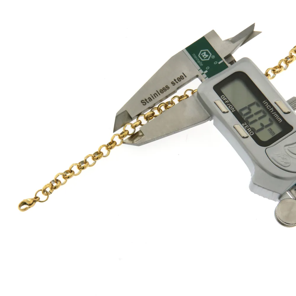 BAC6609-Catena 6mm- Bracciale in Acciaio con Chiusura - BAC-413-2715A