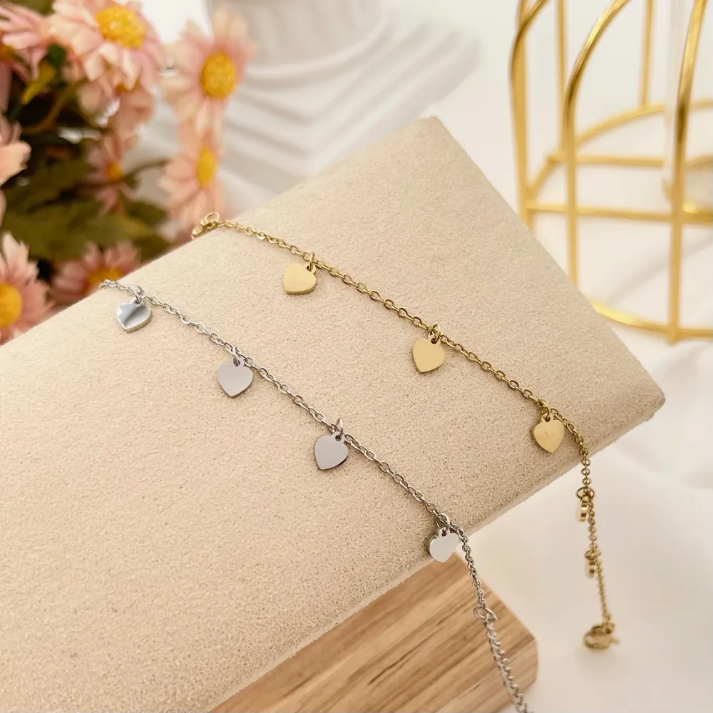 Cuore Cuorecino-Bracciale in Acciaio con Chiusura - BAC-413-2845 (Oro Giallo)