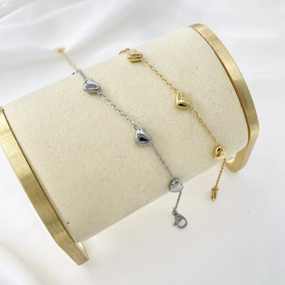 Cuore Bombato-Bracciale in Acciaio - BAC-413-3147