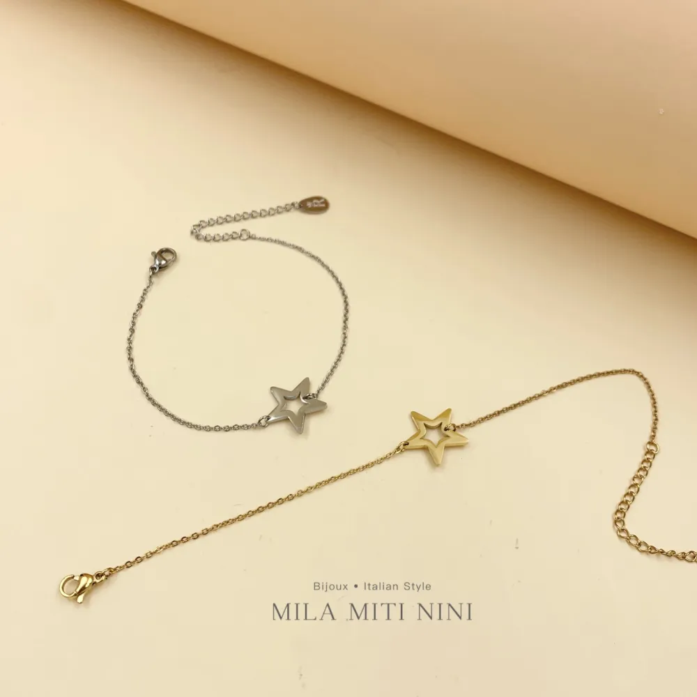 Stella Vuota-Bracciale in Acciaio con Chiusura - BAC-413-572 (Argento)