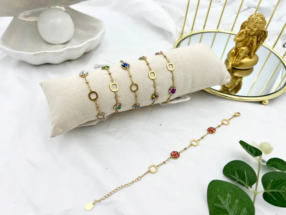 Ovale-Bracciale in Acciaio con Chiusura - BAC-732-203 (Fucsia)