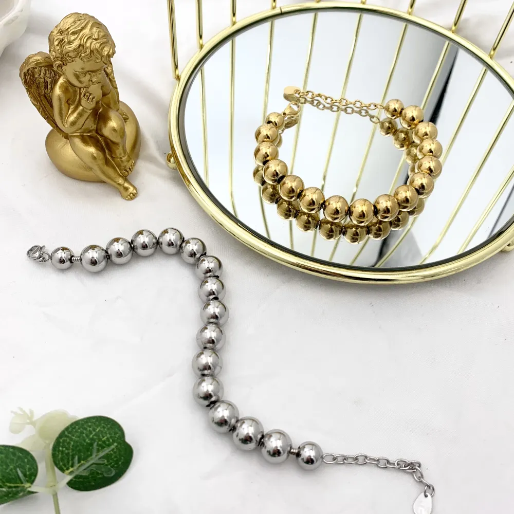 Pallina Grande 12mm-Bracciale in Acciaio - BAC-732-244