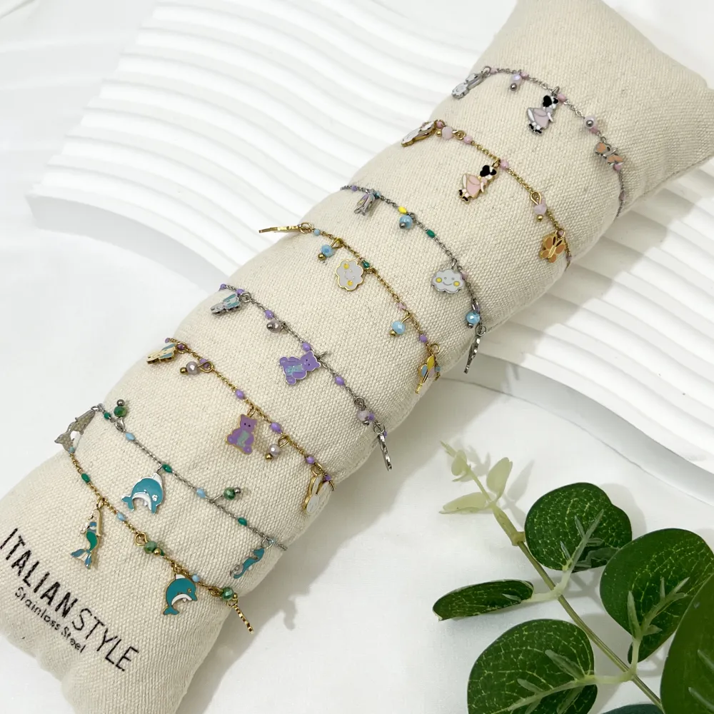 Soggetti Smaltati Favola-Bracciale in Acciaio - BAC-736-26