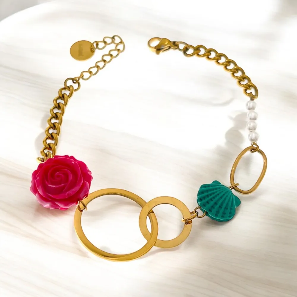 Fiore Conchiglia-Bracciale in Acciaio - BAC-765-08 (Argento)