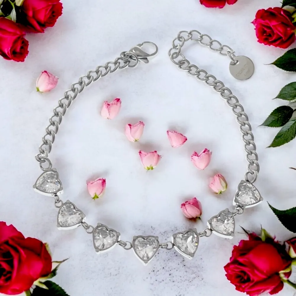 [BAC-AA3207B] Punto Luce con Cuore-Bracciale in Acciaio - BAC-AA3207B (Argento)