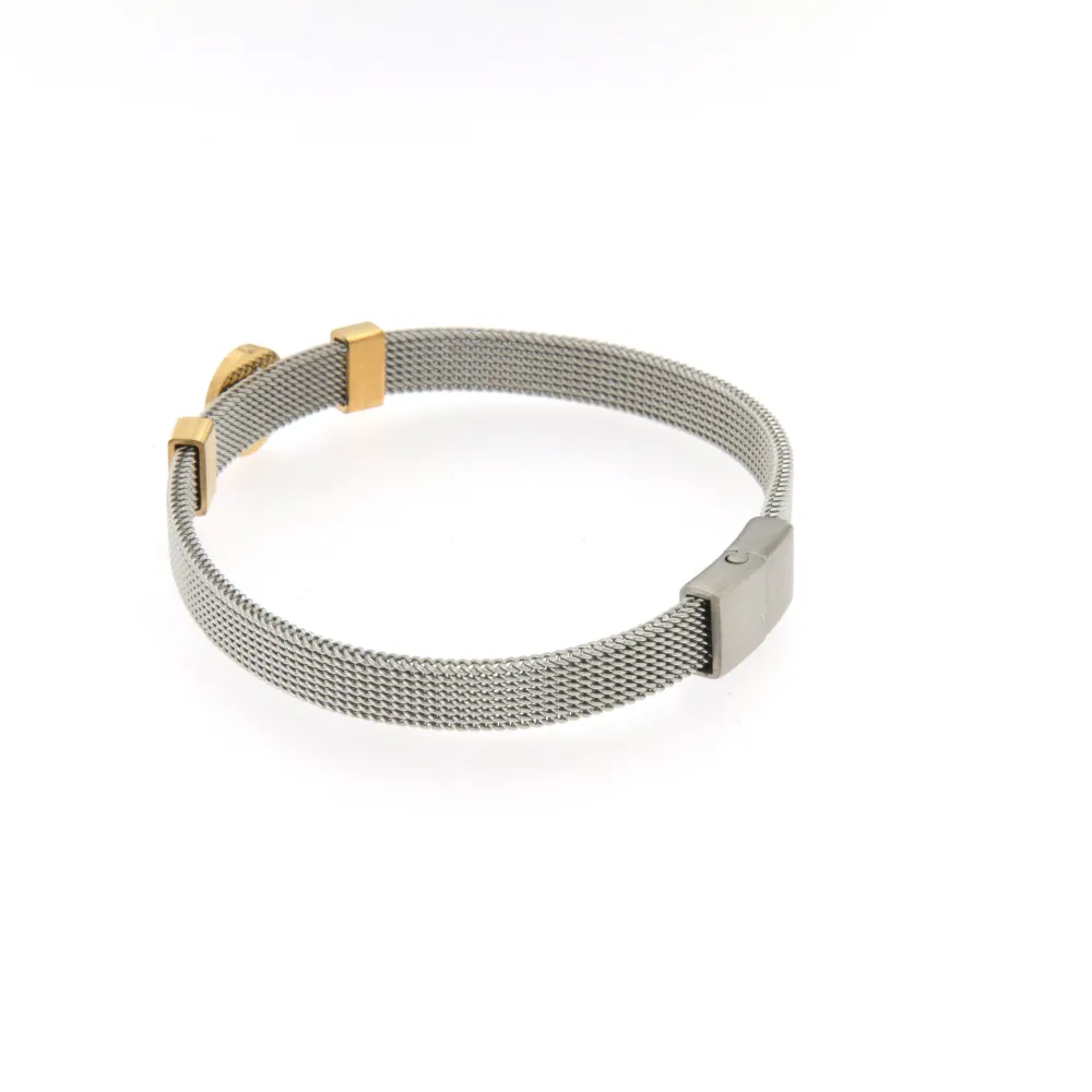 BAC-Adv 5516 - Bracciali con Chiusura in Acciaio - BAC-Adv 5516 - Bracciali con Chiusura in Acciaio (Argento)