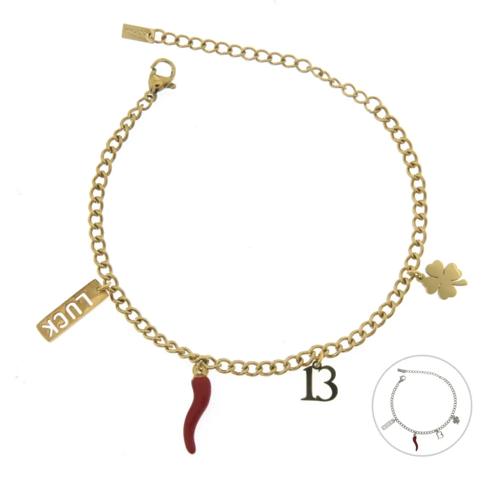 BAC6431-Fortuna-Bracciale in Acciaio con Chiusura - BAC2329-Fortuna-Bracciale in Acciaio con Chiusura