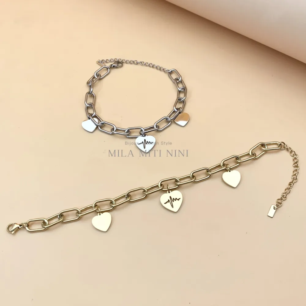 Battito Cuore -Bracciale in Acciaio con Chiusura - BAC413-1250