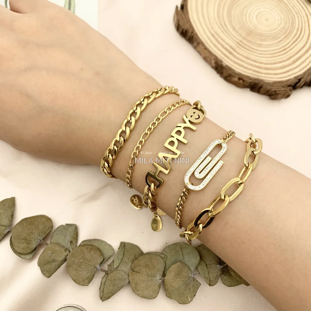 BAC413-1256-Catena Grafetta-Bracciale in Acciaio - BAC413-1256