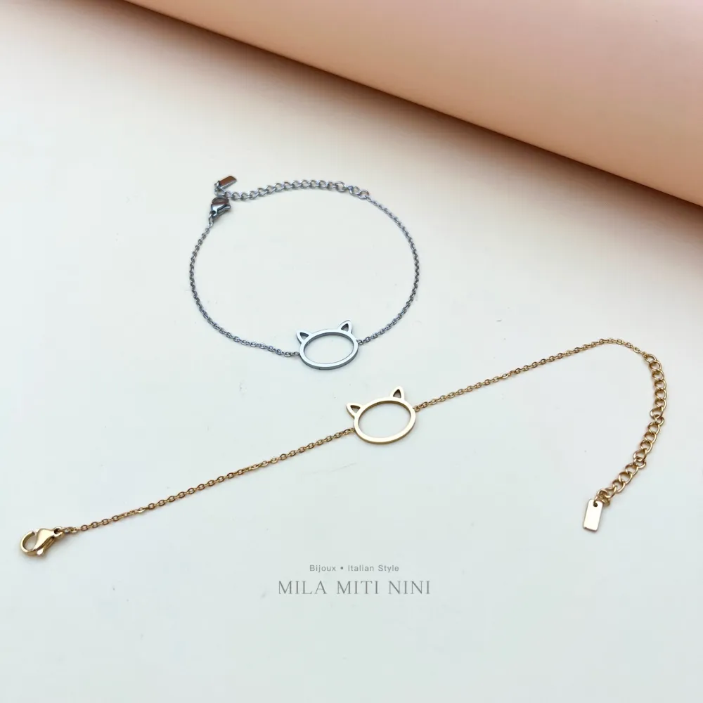 Gatto Liscio-Bracciale in Acciaio con Chiusura - BAC413-1355
