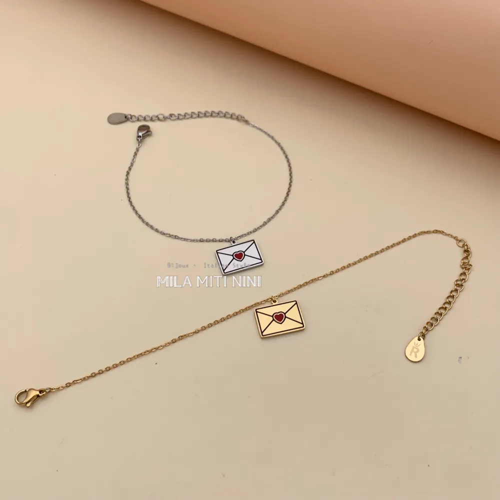 Posta-Bracciale in Acciaio con Chiusura - BAC413-1358 (Argento)