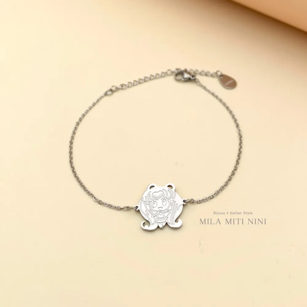 [BAC413-1400] Sailor moon-Bracciale in Acciaio con Chiusura - BAC413-1400 (Argento)