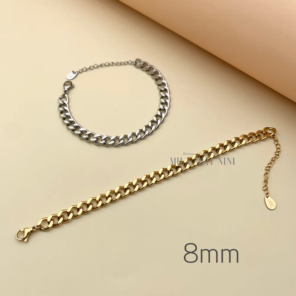 Groumette 8mm-Bracciale in Acciaio con Chiusura - BAC413-2381