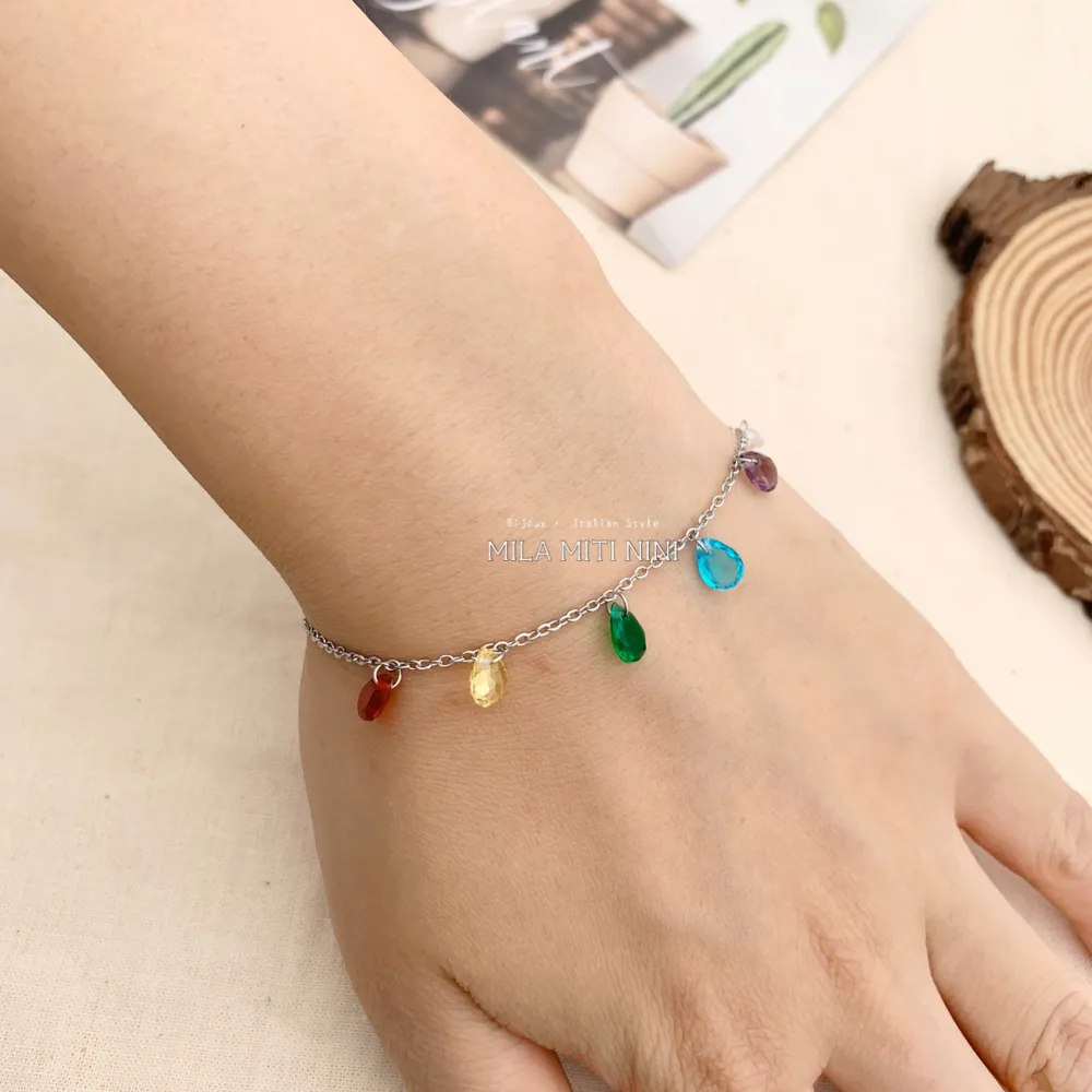 BAC413-2405-P.luci a Goccia-Bracciale in Acciaio - BAC413-2405