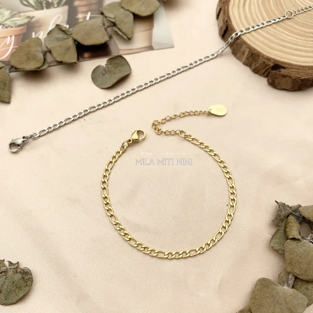 BAC413-2414-Catena 3mm-Bracciale in Acciaio - BAC413-2414