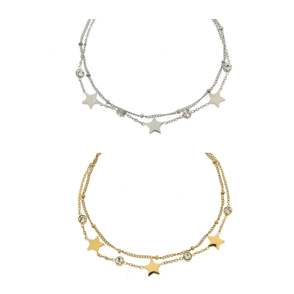 [BAC413-727] BAC5988-Stella P.luce-Bracciali in Acciaio con Chiusura - BAC413-727 (Argento)